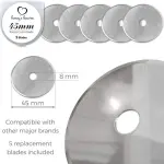 Rotary Cutter Set pink - Quilting Kit incl. 45mm Fabric Cutter, 5 Replacement Blades, A3 Cutting Mat, Acrylic Ruler and Craft Clips - Ideal for Crafting, Sewing, Patchworking, Crochet & Knitting y