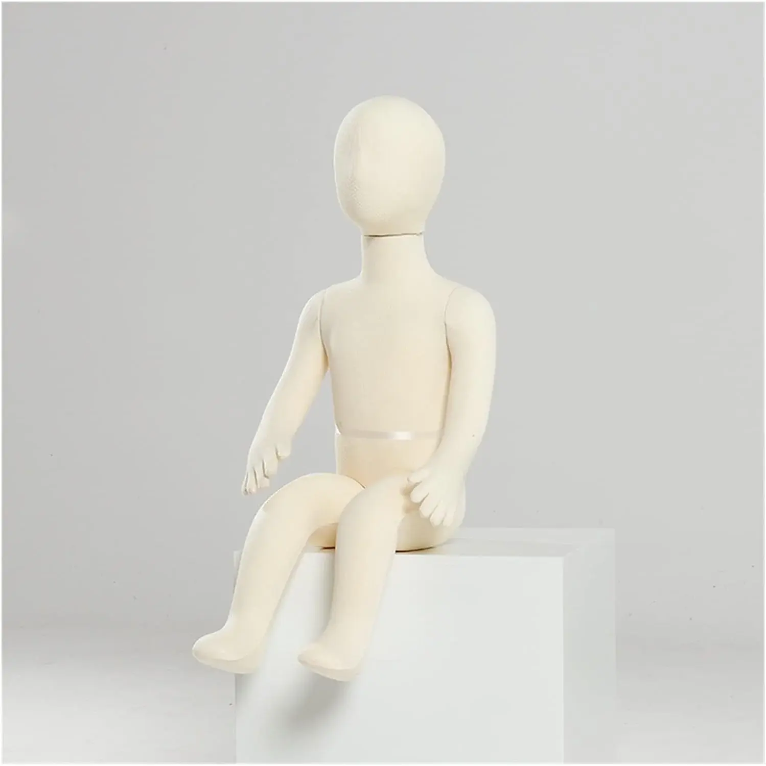 1-9 Years Old Unisex Sitting Children Mannequin for Clothes Display Flexible Full Body Mannequin with Bendable Legs Detachable Head & Arm,White-3 Years Old