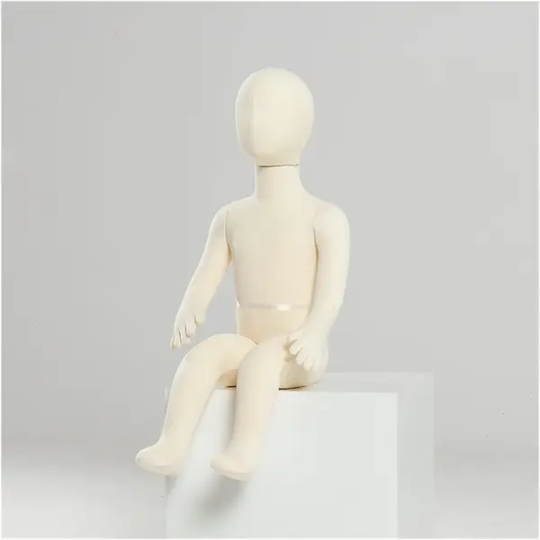 1-9 Years Old Unisex Sitting Children Mannequin for Clothes Display Flexible Full Body Mannequin with Bendable Legs Detachable Head & Arm,White-3 Years Old