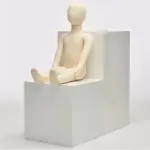 1-9 Years Old Unisex Sitting Children Mannequin for Clothes Display Flexible Full Body Mannequin with Bendable Legs Detachable Head & Arm,White-3 Years Old