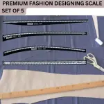 Tailoring Stitching Black Fashion Designing Scale Kit Sewing Pattern Making Ruler Set, French Curve, Tailor Armhole Curve Ruler, Dressmaker Yardstick Tools Set