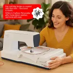 Bernette B70 Deco Embroidery Machine | Exclusive Bundle with 60 Sunset Threads, 3 Hoops (6x10, 4.7x7, 2x3), $300+ Embroidery Designs, 5" Touchscreen, USB Design Import, Tools & Accessories