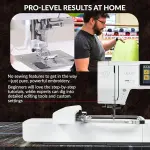 Bernette B70 Deco Embroidery Machine | Exclusive Bundle with 60 Sunset Threads, 3 Hoops (6x10, 4.7x7, 2x3), $300+ Embroidery Designs, 5" Touchscreen, USB Design Import, Tools & Accessories