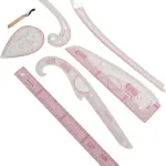 SIXRUN 7Pcs French Curve Pattern Ruler Sets, Transparent PVC Metric Sewing Tools for Dressmaking, Quilting and Crafting, Curved Rulers with Protractor, DIY Design