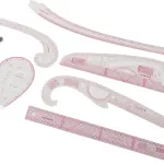 SIXRUN 7Pcs French Curve Pattern Ruler Sets, Transparent PVC Metric Sewing Tools for Dressmaking, Quilting and Crafting, Curved Rulers with Protractor, DIY Design