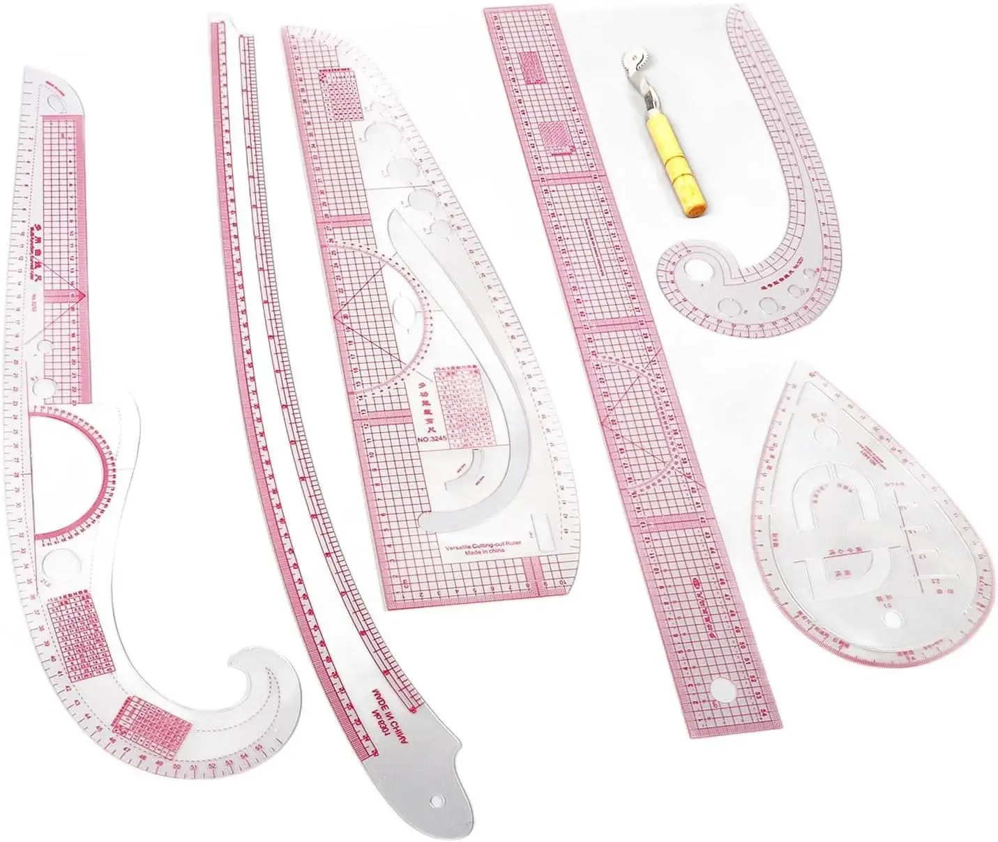 French Curve Ruler Set 7pcs Sewing Rulers for Pattern Making Tailoring and Garment Design High Accuracy Measuring Tools with Detailed Scale for Beginners Tailors and Fashion Designers