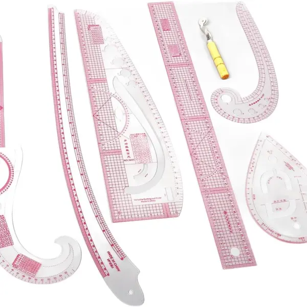 French Curve Ruler Set 7pcs Sewing Rulers for Pattern Making Tailoring and Garment Design High Accuracy Measuring Tools with Detailed Scale for Beginners Tailors and Fashion Designers