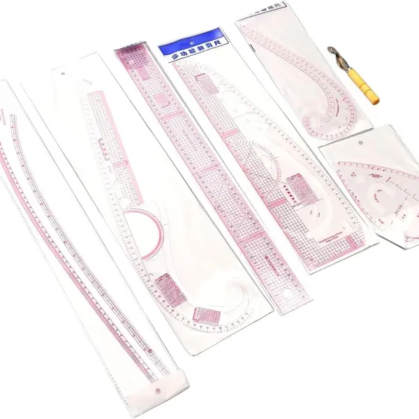 French Curve Ruler Set 7pcs Sewing Rulers for Pattern Making Tailoring and Garment Design High Accuracy Measuring Tools with Detailed Scale for Beginners Tailors and Fashion Designers