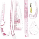 French Curve Ruler Set 7pcs Sewing Rulers for Pattern Making Tailoring and Garment Design High Accuracy Measuring Tools with Detailed Scale for Beginners Tailors and Fashion Designers