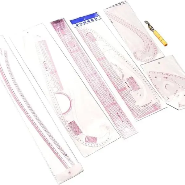 French Curve Ruler Set 7pcs Sewing Rulers for Pattern Making Tailoring and Garment Design High Accuracy Measuring Tools with Detailed Scale for Beginners Tailors and Fashion Designers