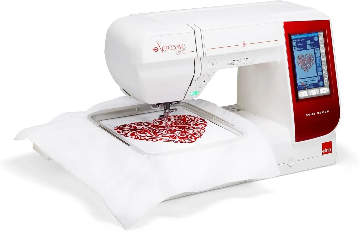 Elna eXpressive 850 Computerized Sewing & Embroidery Machine with 200 Stitches up to 9mm wide, 172 Built-in Embroidery Designs (Max. 7.87" x 6.7"), Editing Functions Directly on LCD Touchscreen