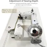 TECHTONGDA Industrial Blindstitch Machine Blind Hem Sewing Machine for Invisible Garment Hemming Processing with Frame and Table