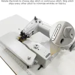 TECHTONGDA Industrial Blindstitch Machine Blind Hem Sewing Machine for Invisible Garment Hemming Processing with Frame and Table