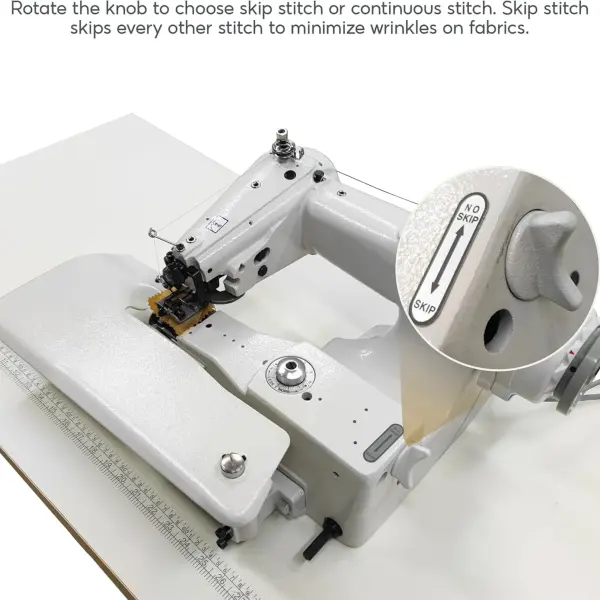 TECHTONGDA Industrial Blindstitch Machine Blind Hem Sewing Machine for Invisible Garment Hemming Processing with Frame and Table