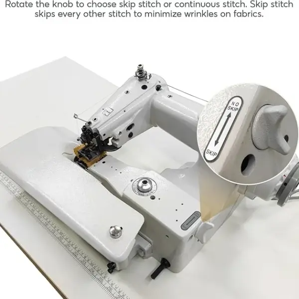 TECHTONGDA Industrial Blindstitch Machine Blind Hem Sewing Machine for Invisible Garment Hemming Processing with Frame and Table