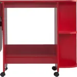 SEI FURNITURE Southern Enterprises Expandable Rolling Sewing Station Craft Table, Red