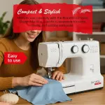 Bernette B33 Sewing Machine for Beginners | 23 Stitches | 7 Presser Feet | Automatic Buttonhole | Includes Rotary Mat, Scissor & LED Light, Threader, Bobbins, & More