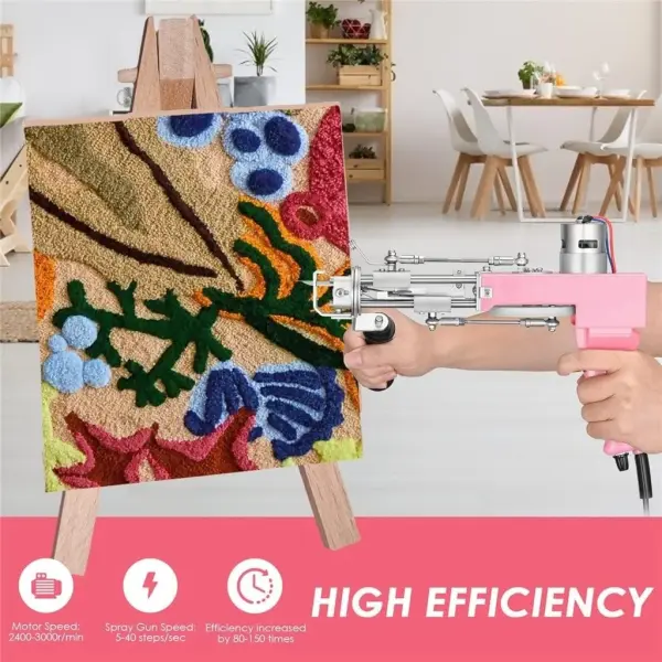 GeRRiT Sewing Tools Pink 2 in 1 Tufting Gun Electric Carpet Rug Gun Carpet Weaving Knitting Machine Do Cut Pile and Loop Pile with 5-40 Stitches