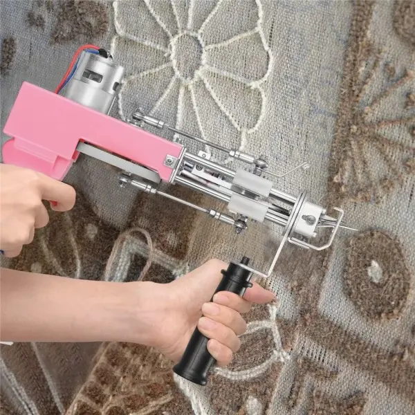 GeRRiT Sewing Tools Pink 2 in 1 Tufting Gun Electric Carpet Rug Gun Carpet Weaving Knitting Machine Do Cut Pile and Loop Pile with 5-40 Stitches