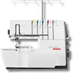 Bernette B68 Airlock Serger with easy air threading, overlock coverstitch combo, high-speed stitching, LED lighting, adjustable stitch length, heavy-duty design, perfect for quilting and beginners.