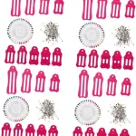 4 Sets Clothing Tailoring Set Bias Tape Makers Foldable Fabric Tool Binding Tool for Quilting Sewing Supplies Tailoring Pin Ruler Kit Quilt Binding Tool Folding Ruler Pin Kit