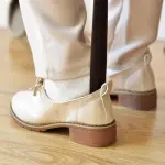 Extra Long Wooden Shoehorn with Stable Base - Easy Wear Shoe Helper Spoon for Seniors, Kids & Adults - Perfect for Effortless Slip-On Shoes