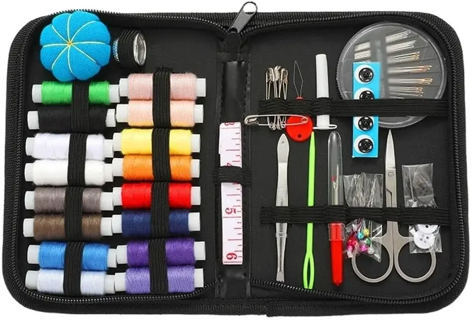 EINVARIOUS Home Daily Sewing Box Set Combination Tools Kit 16 Color Thread