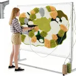 Lezbanz Rug Tufting Frame Kit with Aluminum Nails for Extra Firm Fixing, Tufting Cloth Stand, Adjustable Rug Tufting Frame for Rug Making, Suitable for Beginners & Lovers (66''H×66''L)