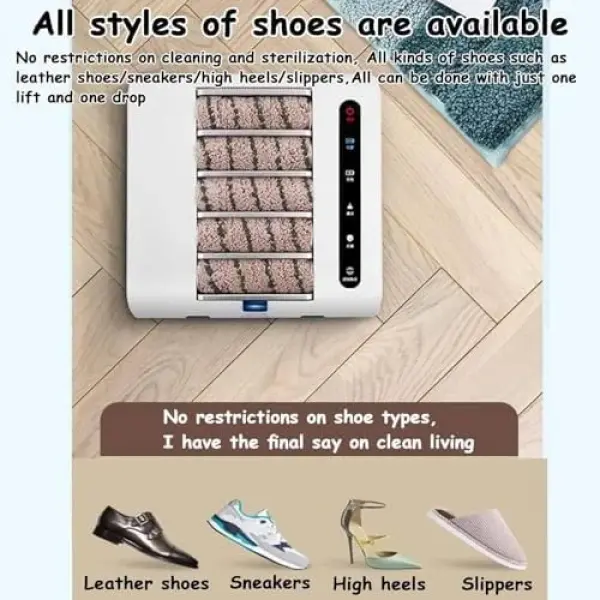 Automatic Shoe Cleaning Machine - 500 RPM Rechargeable Sole Brush, Waterless Electric Shoe Polisher, Fast & Efficient Sole Cleaner (35.3 x 35 x 5.3 cm) for All Shoe Types
