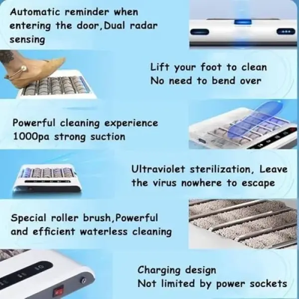 Automatic Shoe Cleaning Machine - 500 RPM Rechargeable Sole Brush, Waterless Electric Shoe Polisher, Fast & Efficient Sole Cleaner (35.3 x 35 x 5.3 cm) for All Shoe Types