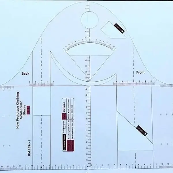 HONEYSEW 1:1 Fashion Design Ruler for Women Blouse Cloth Design School Student Teching Apparel Drawing Templete Garment Prototype Sewing Ruler Model 160/84A