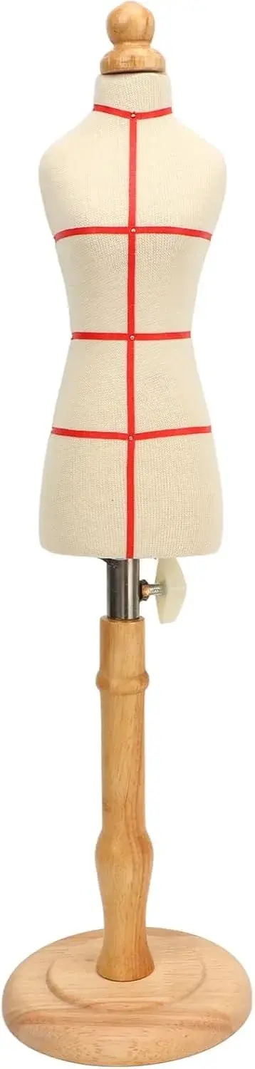 Premium Female Dress Form, Professional Tailoring Tool, Adjustable Height, Beechwood and Canvas Material, Stable Wooden Frame, Easy Sewing and (Type 2)