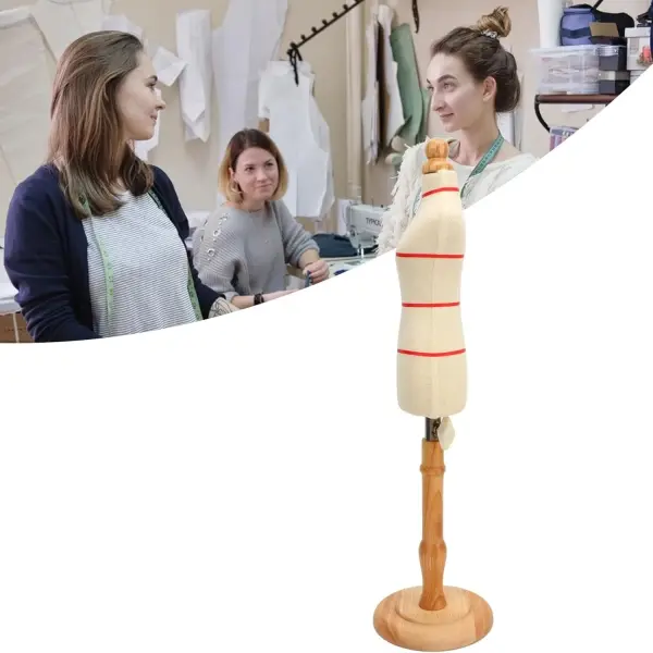 Premium Female Dress Form, Professional Tailoring Tool, Adjustable Height, Beechwood and Canvas Material, Stable Wooden Frame, Easy Sewing and (Type 2)