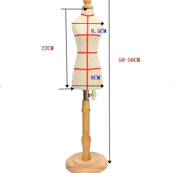Premium Female Dress Form, Professional Tailoring Tool, Adjustable Height, Beechwood and Canvas Material, Stable Wooden Frame, Easy Sewing and (Type 2)