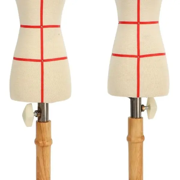 Premium Female Dress Form, Professional Tailoring Tool, Adjustable Height, Beechwood and Canvas Material, Stable Wooden Frame, Easy Sewing and (Type 2)