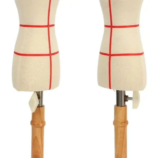 Premium Female Dress Form, Professional Tailoring Tool, Adjustable Height, Beechwood and Canvas Material, Stable Wooden Frame, Easy Sewing and (Type 2)