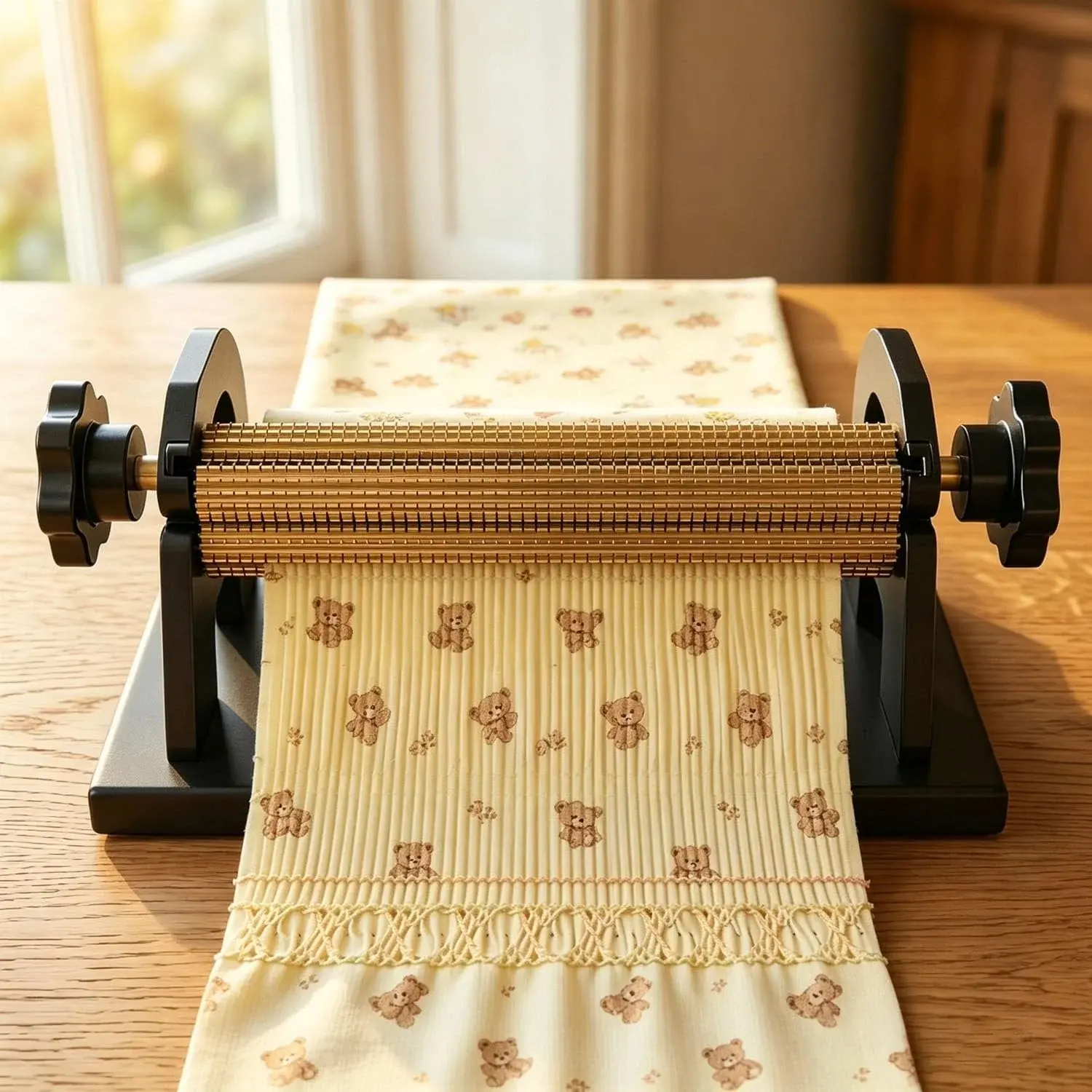 32 Row Smocking Pleater Sewing Machine,Fabric Pleating Tool with Back Box Special Needle,47 Positions Adjustable Pleating Presser Foot,for DIY Apparel Fabric Ruffling Craft Project Use3 32Rows