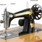 Vintage Handmade Treadle Sewing Machine, Antique Cast Iron Body with Wooden Table, Manual Foot-Pedal Operated for Home Sewing, No Electricity Needed, Includes Beginner Tools & Instructions