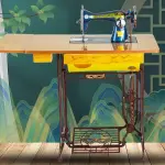 Vintage Handmade Treadle Sewing Machine, Antique Cast Iron Body with Wooden Table, Manual Foot-Pedal Operated for Home Sewing, No Electricity Needed, Includes Beginner Tools & Instructions