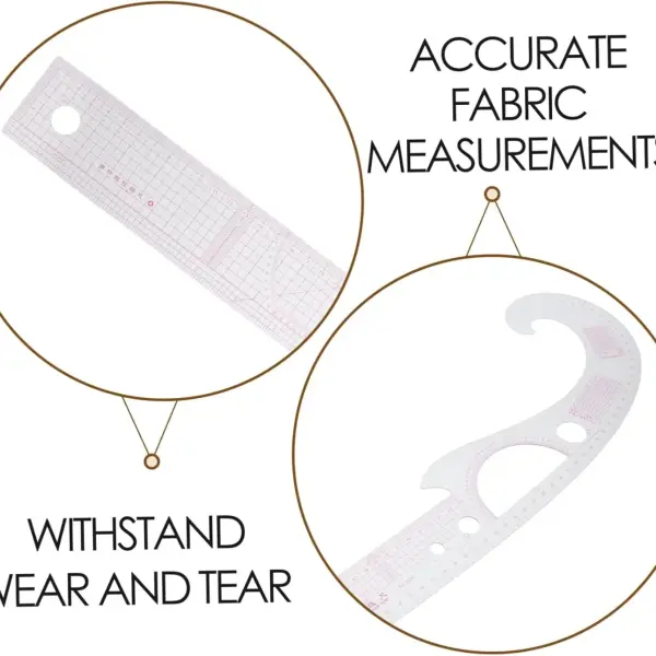 VINTORKY Pattern Making Ruler French Curve Tailoring Tool Kit for Sewing Fabric Measuring Tools Professional Sewing