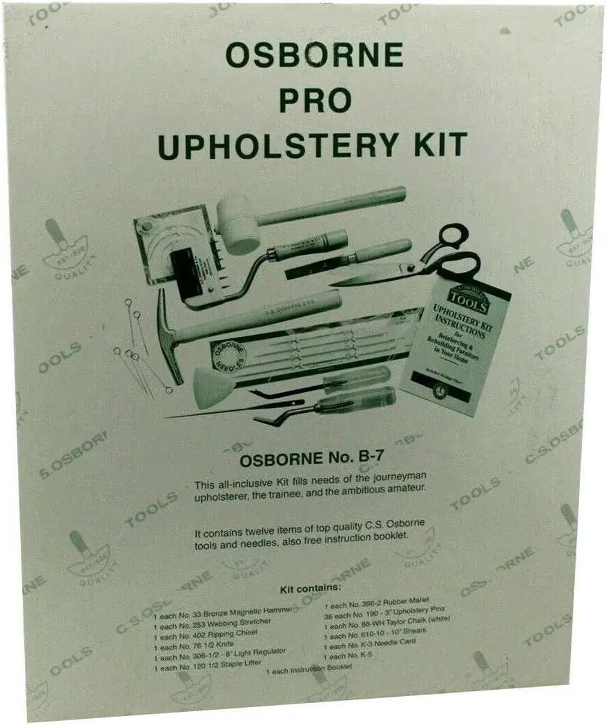 C.S. Osborne Pro Upholstery Kit B-7 - Professional Tools, Needles W/Instruction