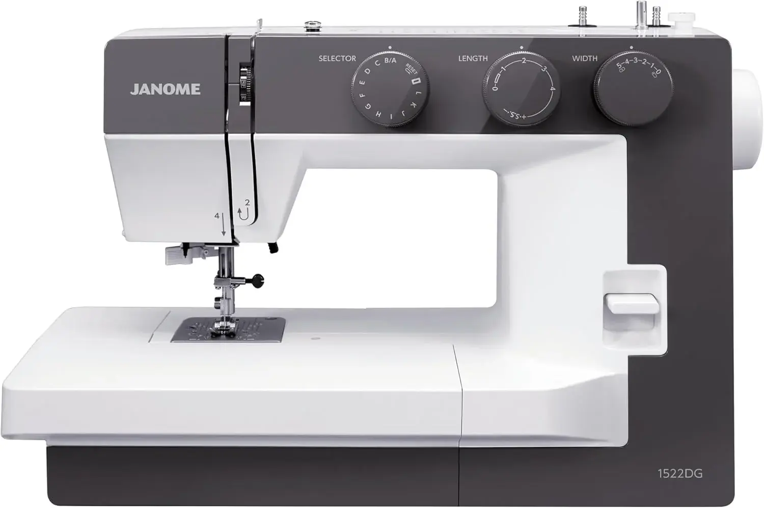 Janome 1522DG Mechanical Sewing Machine - Aesthetic Dark Gray Sewing Machine for Beginners, 22 Built in Stitches, 1 Step Buttonhole, Heavy Duty Metal Frame, Built in Needle Threader for Easy Use