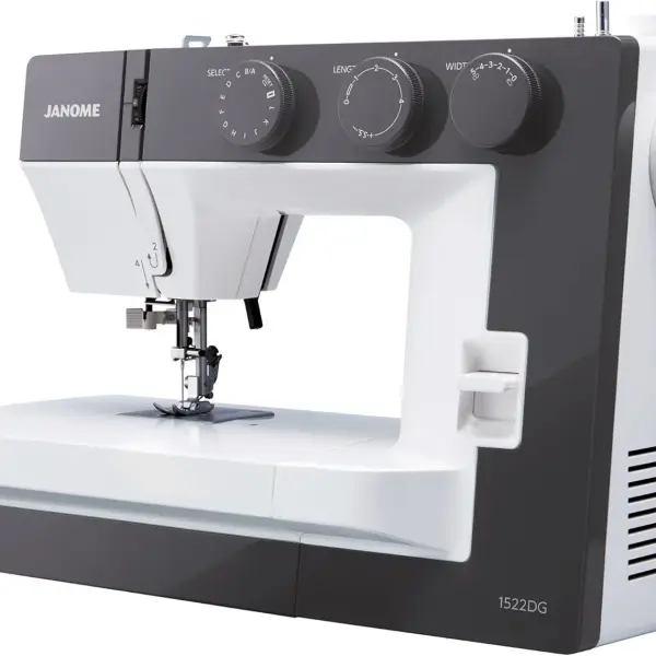 Janome 1522DG Mechanical Sewing Machine - Aesthetic Dark Gray Sewing Machine for Beginners, 22 Built in Stitches, 1 Step Buttonhole, Heavy Duty Metal Frame, Built in Needle Threader for Easy Use