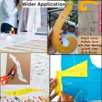 Professional Pattern Marking French Curve Ruler Set – Tailor Sewing Drawing Fashion Design Templates & DIY Clothing Tops Pants Blouse Dress Making Accessories Measuring Tool Kit Set of 12