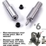 Eyelet Setting Press & Dies Combo - (Master Series) - (Includes: Arbor Press, 3/16 + 1/4 Eyelet Setting Dies) - (fits #6 & #8 Eyelet Sizes) - for DIY Hobby & Craft