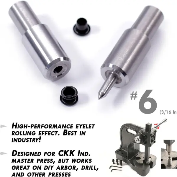 Eyelet Setting Press & Dies Combo - (Master Series) - (Includes: Arbor Press, 3/16 + 1/4 Eyelet Setting Dies) - (fits #6 & #8 Eyelet Sizes) - for DIY Hobby & Craft
