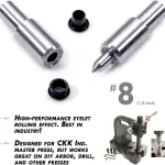 Eyelet Setting Press & Dies Combo - (Master Series) - (Includes: Arbor Press, 3/16 + 1/4 Eyelet Setting Dies) - (fits #6 & #8 Eyelet Sizes) - for DIY Hobby & Craft