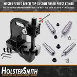 Eyelet Setting Press & Dies Combo - (Master Series) - (Includes: Arbor Press, 3/16 + 1/4 Eyelet Setting Dies) - (fits #6 & #8 Eyelet Sizes) - for DIY Hobby & Craft