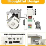 Electric Leather Skiving Machine, Industrial Sewing Machine with 600W Brushless Servo Motor 3 Presser Feet Specification Shovel Skin Cutter for Leather, Felt & Rubber(Leather Peeler Head + Motor)