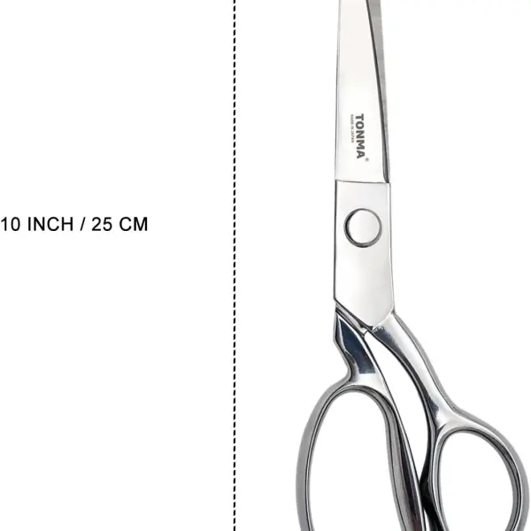 TONMA Fabric Scissors [Made in Japan] 10 Inch Professional Sewing Scissors for Tailoring Heavy Duty Japanese Solid Stainless Steel Tailor Shears for Home Office Artists Dressmakers, Mirror Finish